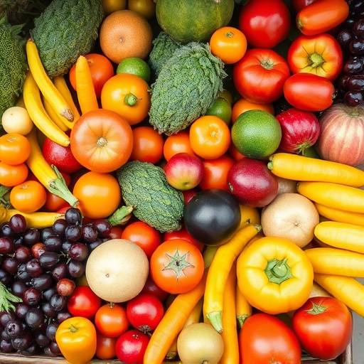 A colorful assortment of fresh fruits and vegetables
